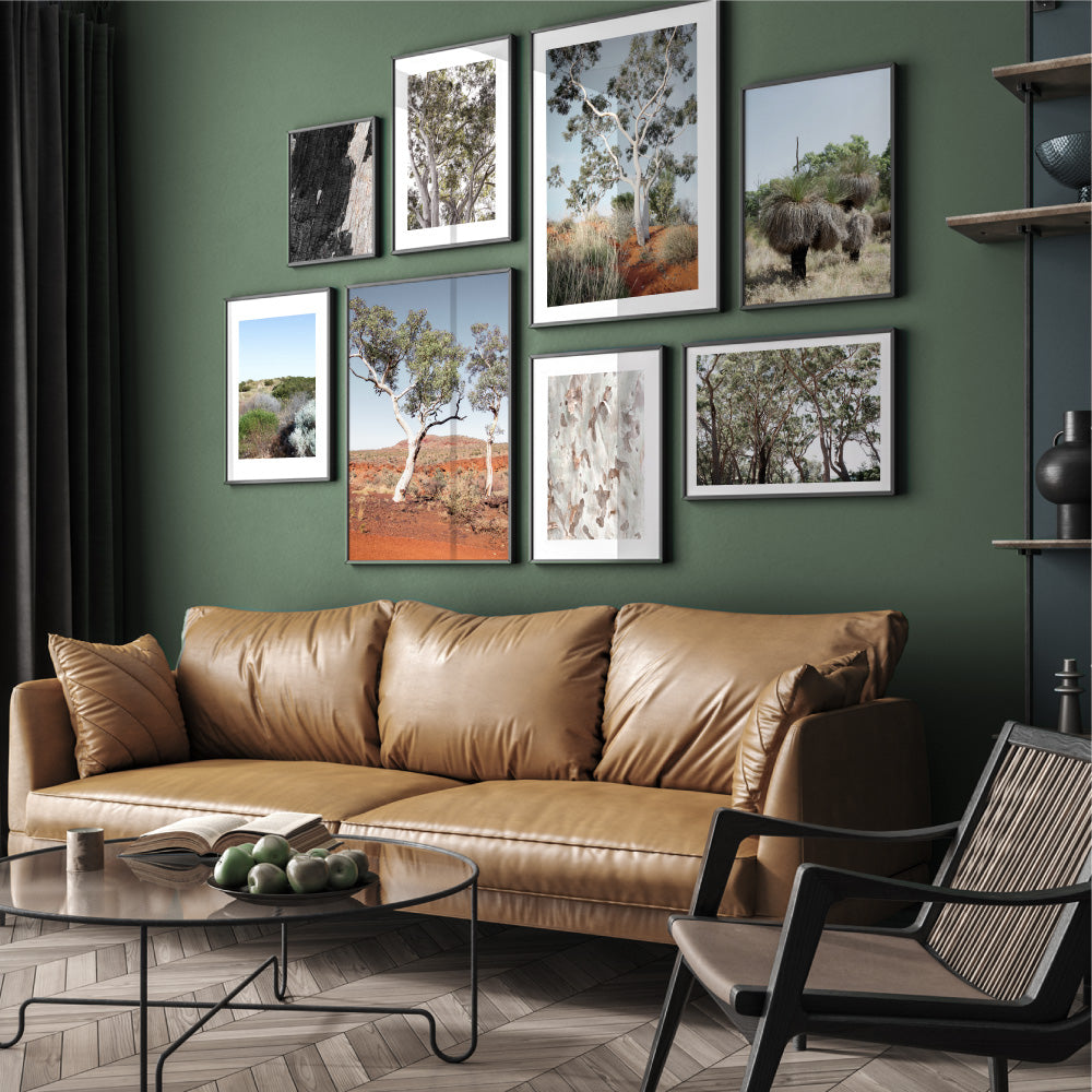 Among the Gumtrees II - Art Print, Poster, Stretched Canvas or Framed Wall Art, shown framed in a home interior space