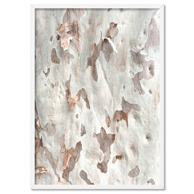 Gumtree | Ghost Gum Bark - Art Print, Poster, Stretched Canvas, or Framed Wall Art Print, shown in a white frame