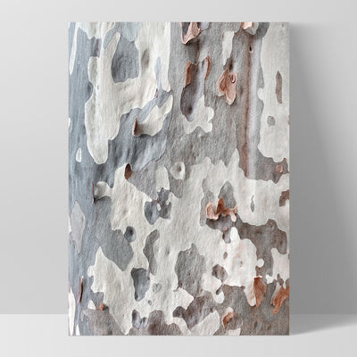 Gumtree | Blue Gum Bark II - Art Print, Poster, Stretched Canvas, or Framed Wall Art Print, shown as a stretched canvas or poster without a frame