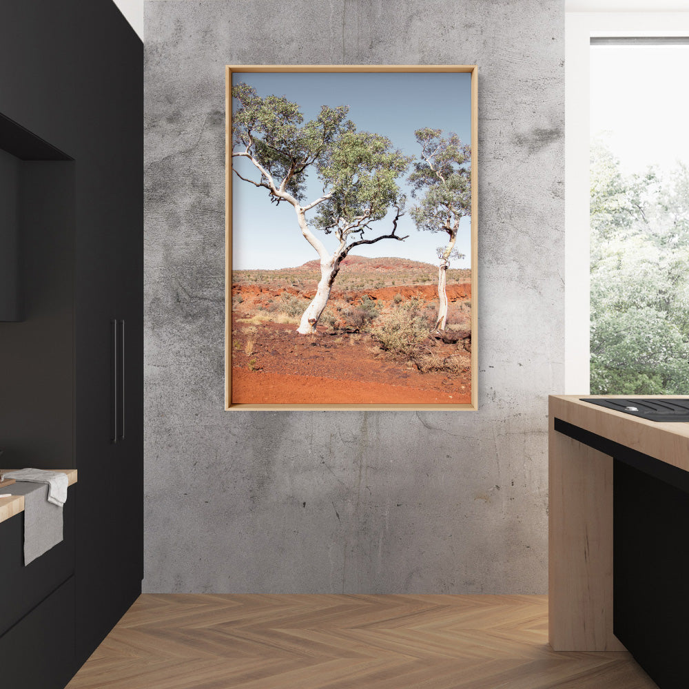 Gumtree Outback View III - Art Print, Poster, Stretched Canvas or Framed Wall Art Prints, shown framed in a room