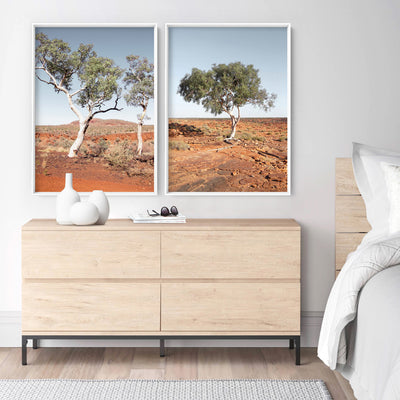 Gumtree Outback View III - Art Print, Poster, Stretched Canvas or Framed Wall Art, shown framed in a home interior space