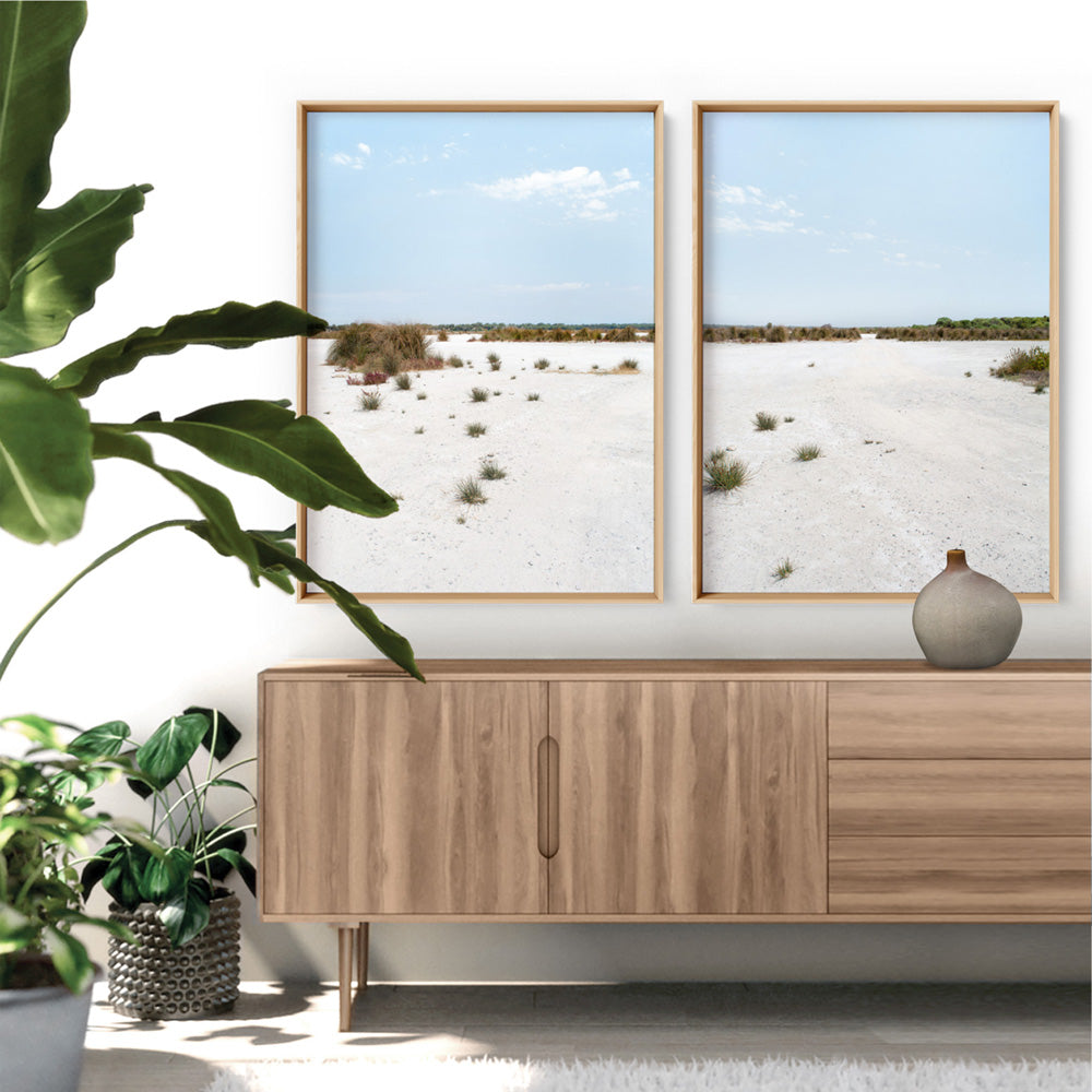 Salt Flats Landscape II - Art Print, Poster, Stretched Canvas or Framed Wall Art, shown framed in a home interior space
