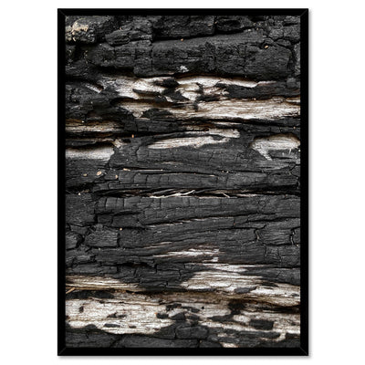 Gumtree | Charred Eucalypt V - Art Print, Poster, Stretched Canvas, or Framed Wall Art Print, shown in a black frame