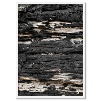 Gumtree | Charred Eucalypt V - Art Print, Poster, Stretched Canvas, or Framed Wall Art Print, shown in a white frame
