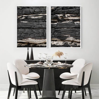 Gumtree | Charred Eucalypt VI - Art Print, Poster, Stretched Canvas or Framed Wall Art, shown framed in a home interior space
