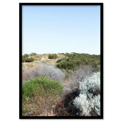 Sand Dune Botanicals Perth II - Art Print, Poster, Stretched Canvas, or Framed Wall Art Print, shown in a black frame