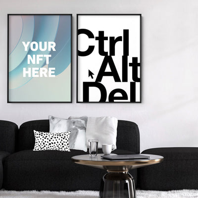 Your NFT | Minimal Style - Art Print, Poster, Stretched Canvas or Framed Wall Art, shown framed in a home interior space