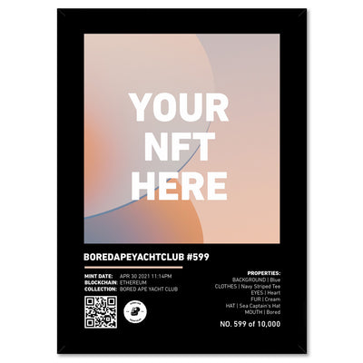 Your NFT | Black Border & Detail Style - Art Print, Poster, Stretched Canvas, or Framed Wall Art Print, shown in a black frame
