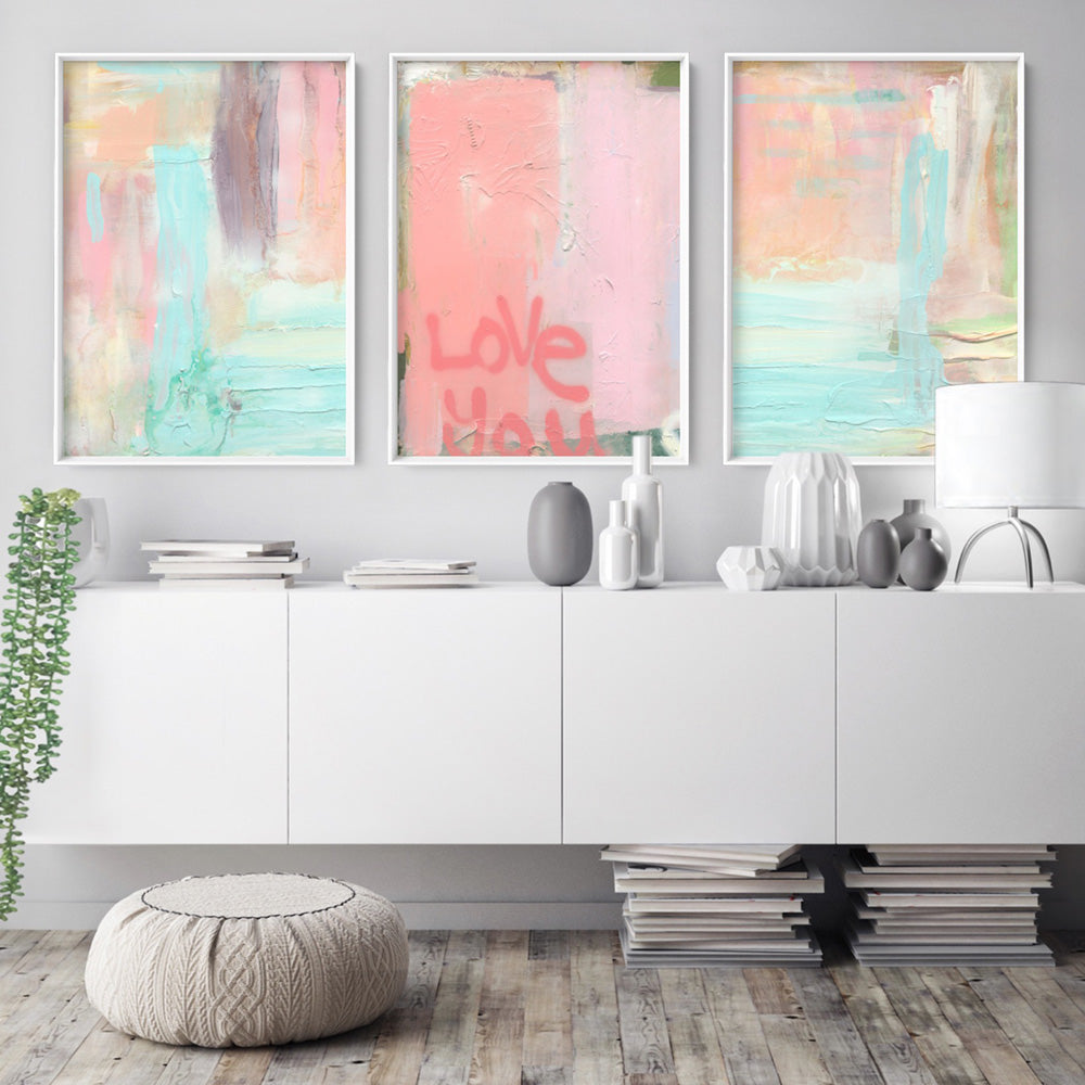 Love You First - Art Print by Nicole Schafter, Poster, Stretched Canvas or Framed Wall Art, shown framed in a home interior space