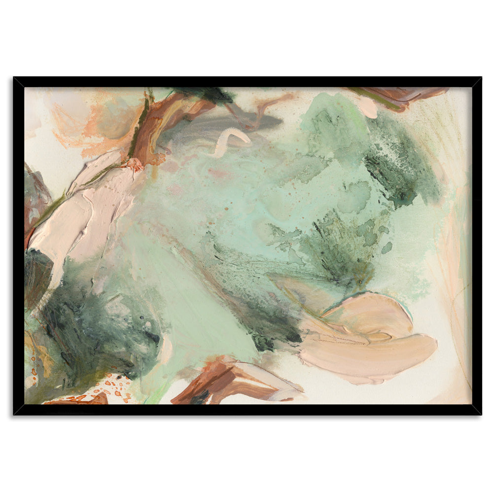 Rosa Verde - Art Print, Poster, Stretched Canvas, or Framed Wall Art Print, shown in a black frame