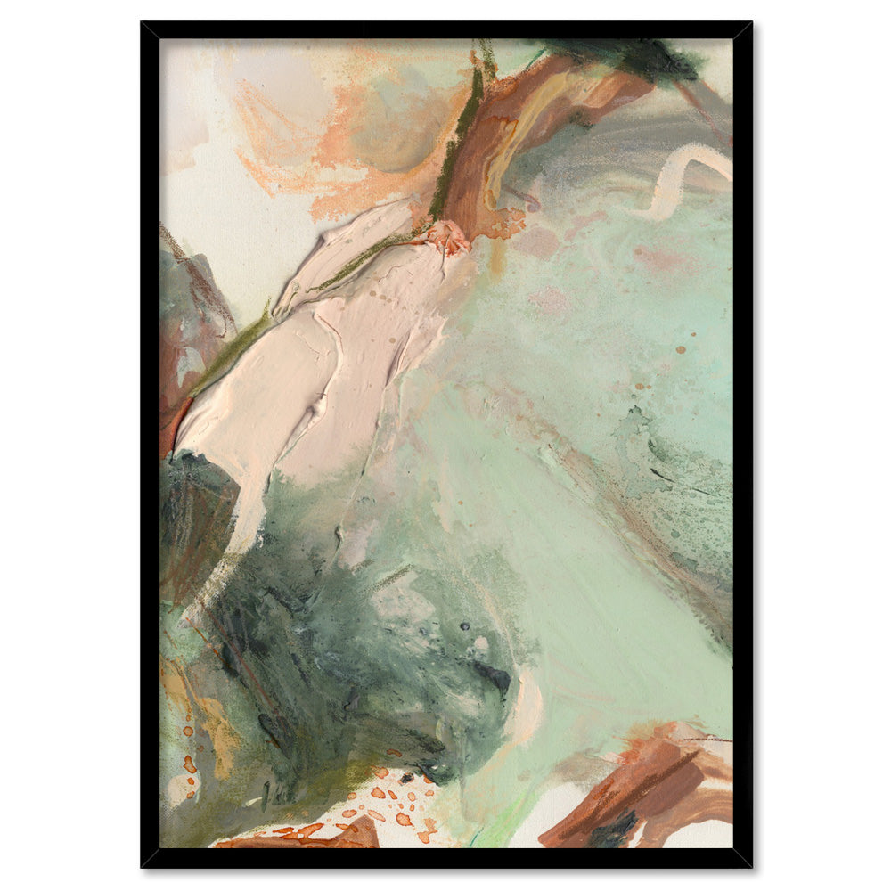 Rosa Verde II - Art Print by Nicole Schafter, Poster, Stretched Canvas, or Framed Wall Art Print, shown in a black frame