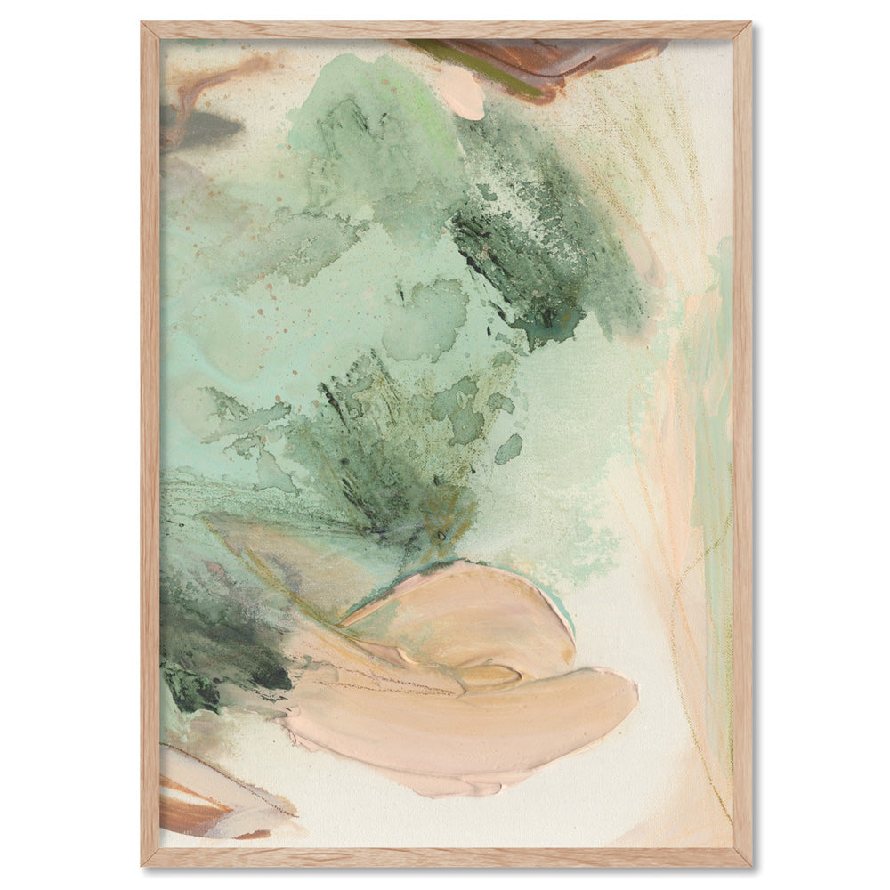 Rosa Verde III - Art Print by Nicole Schafter, Poster, Stretched Canvas, or Framed Wall Art Print, shown in a natural timber frame