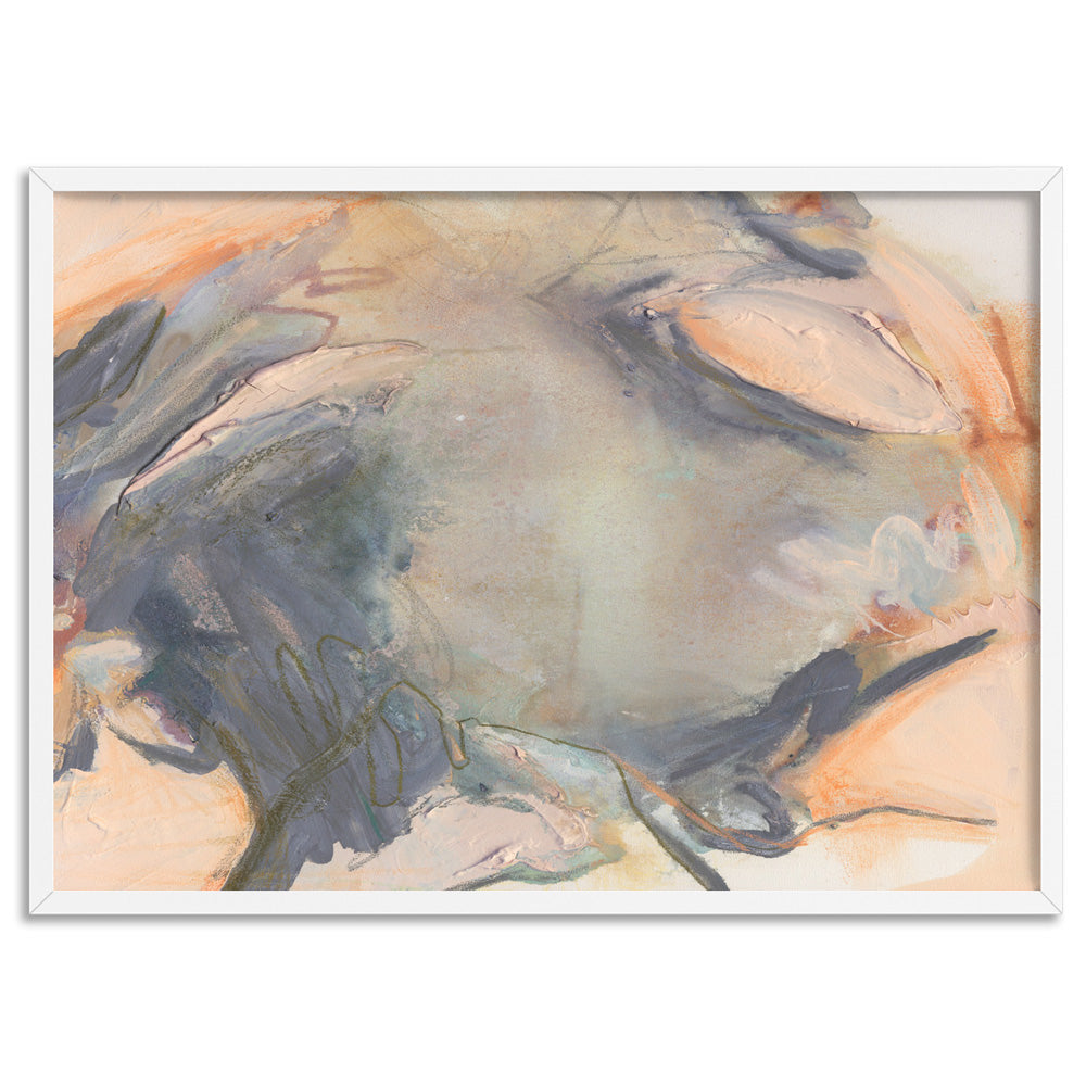 Rosa Gris - Art Print by Nicole Schafter, Poster, Stretched Canvas, or Framed Wall Art Print, shown in a white frame