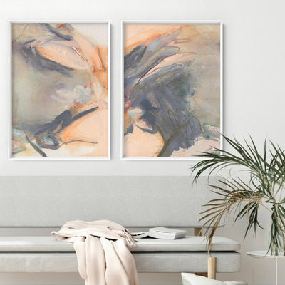 Rosa Gris II - Art Print by Nicole Schafter, Poster, Stretched Canvas or Framed Wall Art, shown framed in a home interior space