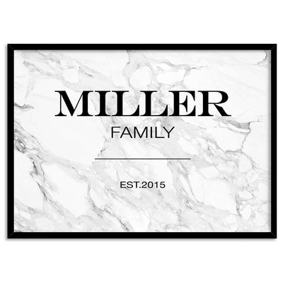 Custom Personalised Family in Marfa Style - Art Print, Poster, Stretched Canvas, or Framed Wall Art Print, shown in a natural timber frame