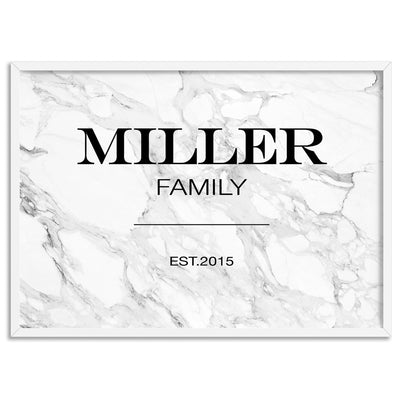 Custom Personalised Family in Marfa Style - Art Print, Poster, Stretched Canvas, or Framed Wall Art Print, shown in a white frame