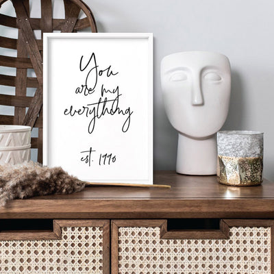 Your own Customised Quote or Words - Art Print, Poster, Stretched Canvas or Framed Wall Art, shown framed in a home interior space