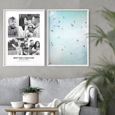 Best Mum / Dad Ever. Custom Photo Design - Art Print, Poster, Stretched Canvas, or Framed Wall Art Print, shown as a stretched canvas or poster without a frame