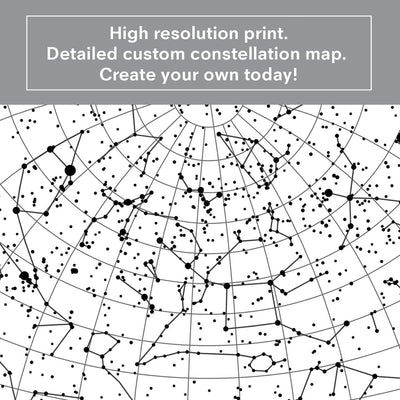 Custom Star Map | White Circle - Art Print, Poster, Stretched Canvas, or Framed Wall Art Print, shown as a stretched canvas or poster without a frame