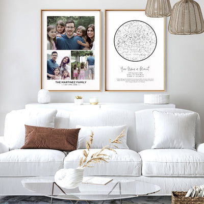 Custom Family Photos | Trio Collage - Art Print, Poster, Stretched Canvas or Framed Wall Art, Close up View of Print Resolution