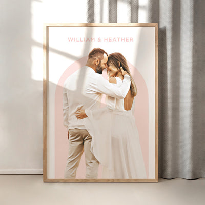 Custom Family Portrait | Painting Arch - Art Print, Poster, Stretched Canvas or Framed Wall Art, shown framed in a home interior space