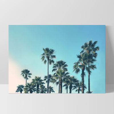 California Tropical Palms Landscape - Art Print, Poster, Stretched Canvas, or Framed Wall Art Print, shown as a stretched canvas or poster without a frame