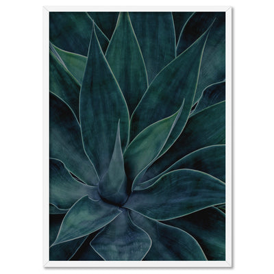 Dark Agave - Art Print, Poster, Stretched Canvas, or Framed Wall Art Print, shown in a white frame