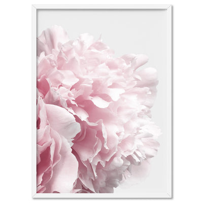 Peonies Bunch III - Art Print, Poster, Stretched Canvas, or Framed Wall Art Print, shown in a white frame