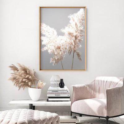 Pampas Grass Ethereal Light I - Art Print, Poster, Stretched Canvas or Framed Wall Art Prints, shown framed in a room