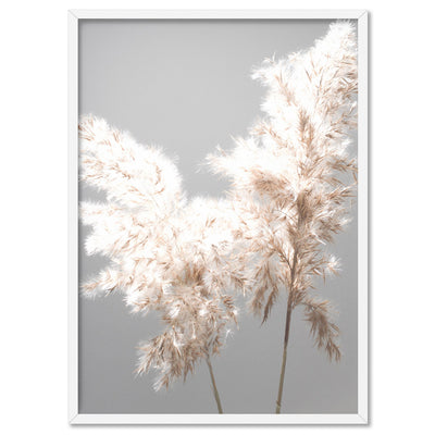 Pampas Grass Ethereal Light I - Art Print, Poster, Stretched Canvas, or Framed Wall Art Print, shown in a white frame