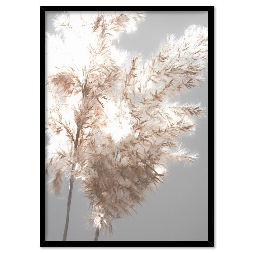 Pampas Grass Ethereal Light II - Art Print, Poster, Stretched Canvas, or Framed Wall Art Print, shown in a black frame