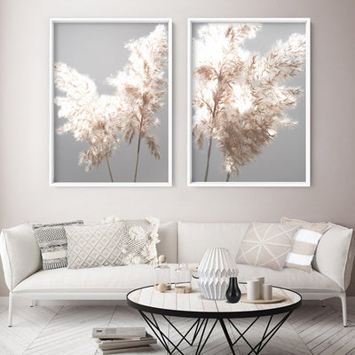Pampas Grass Ethereal Light II - Art Print, Poster, Stretched Canvas or Framed Wall Art, shown framed in a home interior space