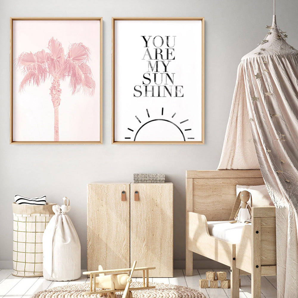 You Are My Sunshine  - Art Print, Poster, Stretched Canvas or Framed Wall Art, shown framed in a home interior space