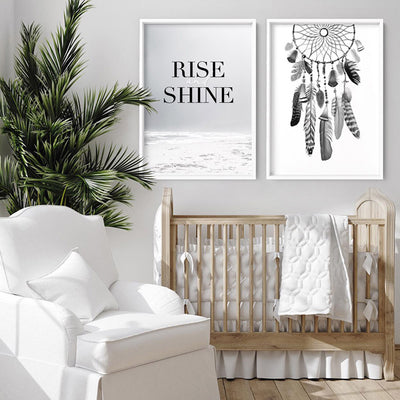 Rise and Shine - Art Print, Poster, Stretched Canvas or Framed Wall Art, shown framed in a home interior space