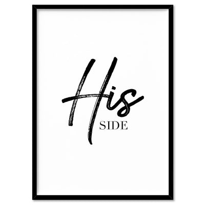 His Side - Art Print, Poster, Stretched Canvas, or Framed Wall Art Print, shown in a black frame