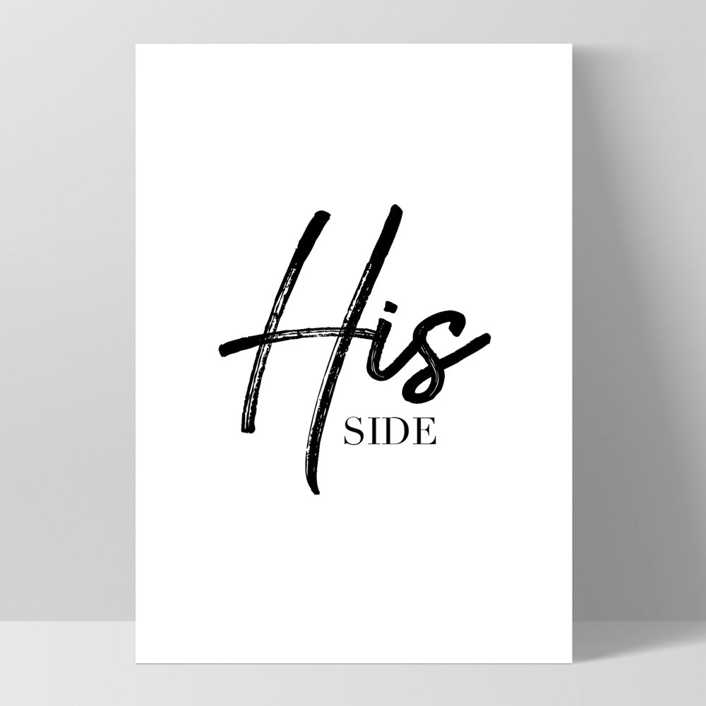 His Side - Art Print, Poster, Stretched Canvas, or Framed Wall Art Print, shown as a stretched canvas or poster without a frame