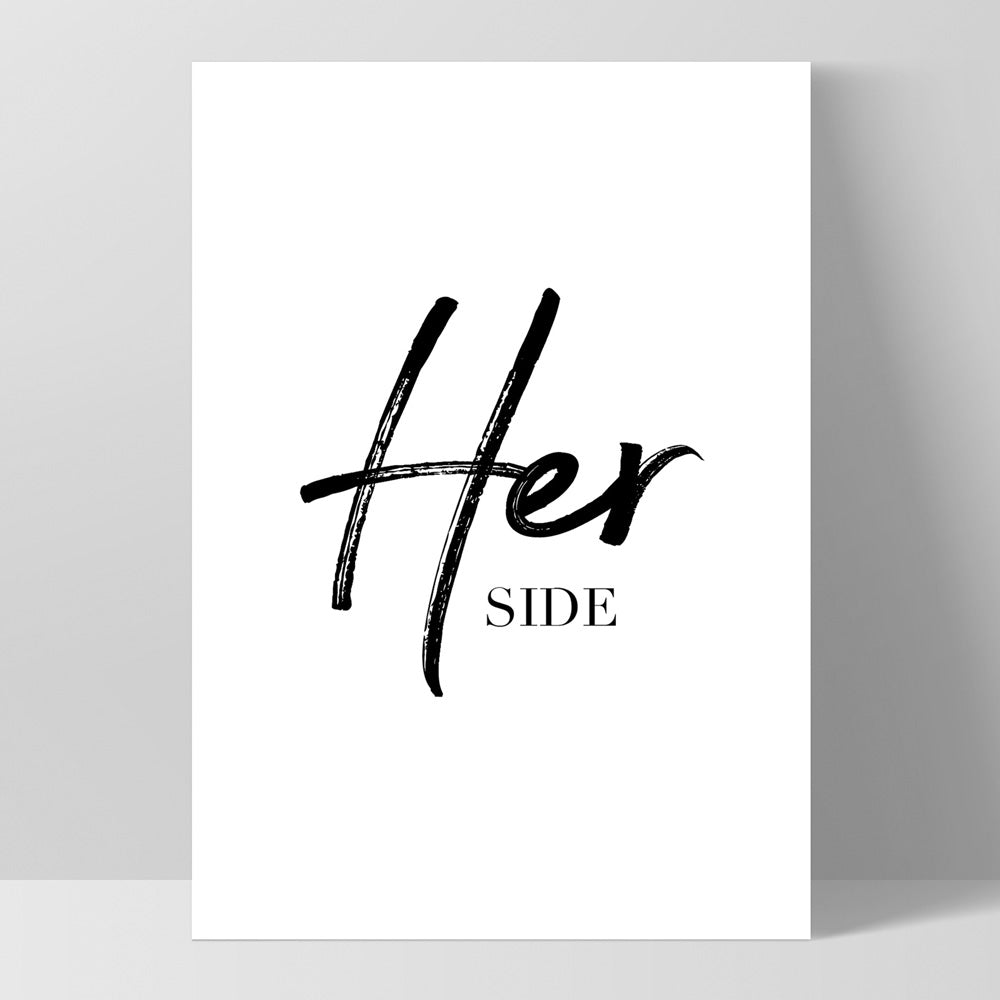 Her Side - Art Print, Poster, Stretched Canvas, or Framed Wall Art Print, shown as a stretched canvas or poster without a frame