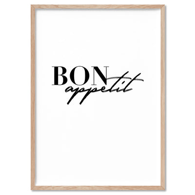 Bon Appetit - Art Print, Poster, Stretched Canvas, or Framed Wall Art Print, shown in a natural timber frame