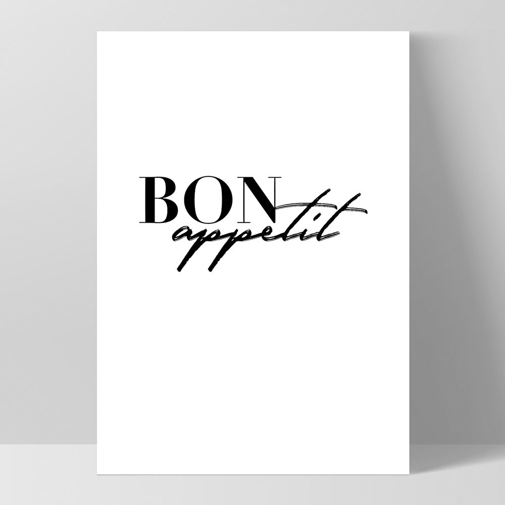 Bon Appetit - Art Print, Poster, Stretched Canvas, or Framed Wall Art Print, shown as a stretched canvas or poster without a frame