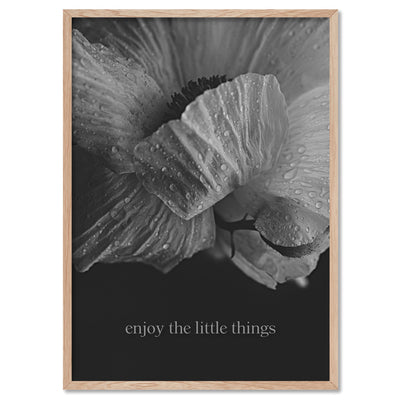 Enjoy the Little things - Art Print, Poster, Stretched Canvas, or Framed Wall Art Print, shown in a natural timber frame