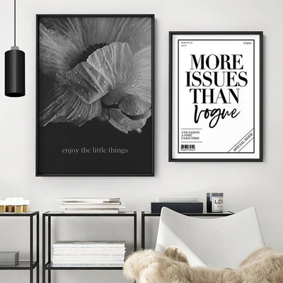 Enjoy the Little things - Art Print, Poster, Stretched Canvas or Framed Wall Art, shown framed in a home interior space