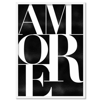 Amore - Art Print, Poster, Stretched Canvas, or Framed Wall Art Print, shown in a white frame