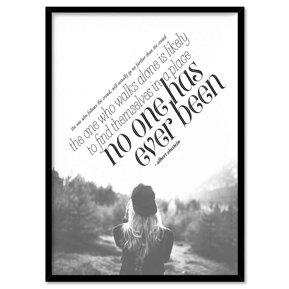 Don't Follow the Crowd - Art Print, Poster, Stretched Canvas, or Framed Wall Art Print, shown in a black frame
