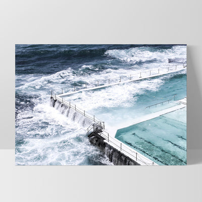 Bondi Icebergs Pool II - Art Print, Poster, Stretched Canvas, or Framed Wall Art Print, shown as a stretched canvas or poster without a frame