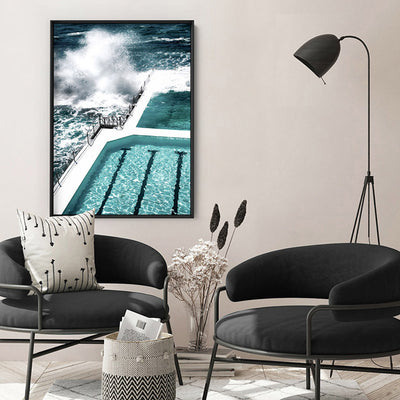 Bondi Icebergs Pool IV - Art Print, Poster, Stretched Canvas or Framed Wall Art, shown framed in a room