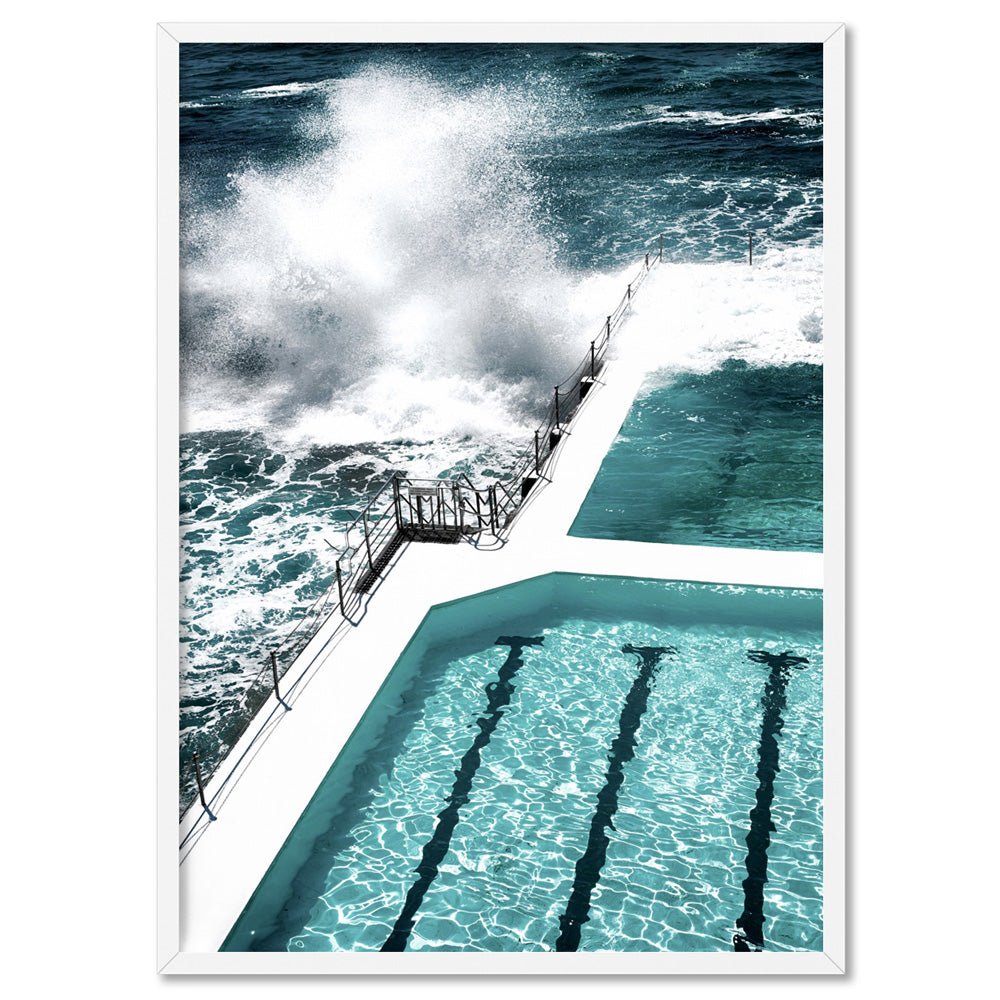 Bondi Icebergs Pool IV - Art Print, Poster, Stretched Canvas, or Framed Wall Art Print, shown in a white frame