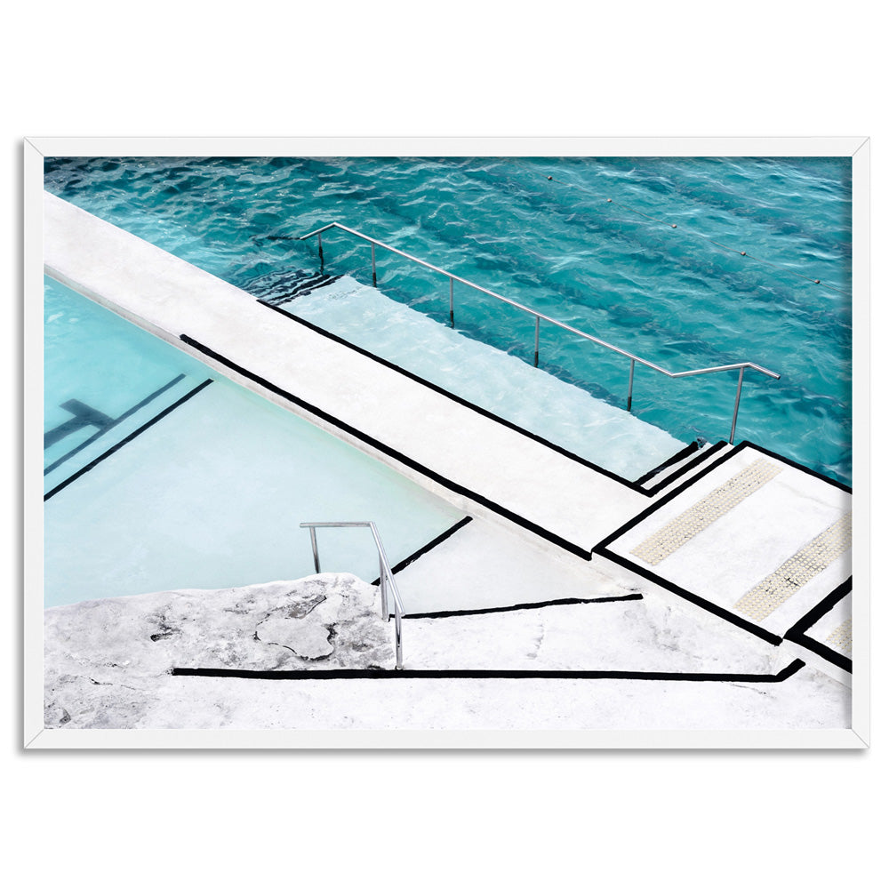Bondi Icebergs Pool VII - Art Print, Poster, Stretched Canvas, or Framed Wall Art Print, shown in a white frame