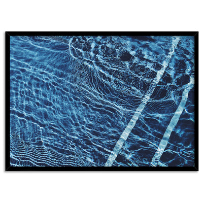 The Surface, Poolside - Art Print, Poster, Stretched Canvas, or Framed Wall Art Print, shown in a black frame