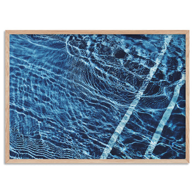 The Surface, Poolside - Art Print, Poster, Stretched Canvas, or Framed Wall Art Print, shown in a natural timber frame