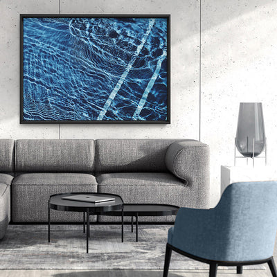 The Surface, Poolside - Art Print, Poster, Stretched Canvas or Framed Wall Art, shown framed in a home interior space